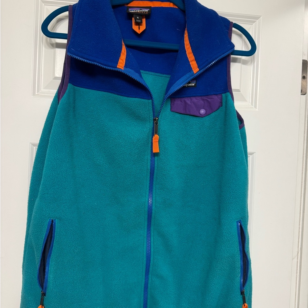 Patagonia Blue and Purple Fleece Vest